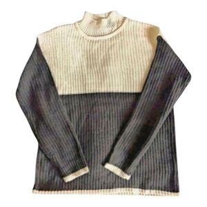 NEW Canada Weather Gear Color Block Pullover Sweater-Cream/Black